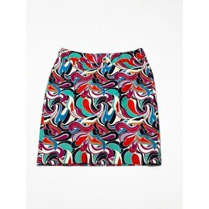 Banana Republic Sz 4 Pencil Skirt Stretch Mod Paisley Print